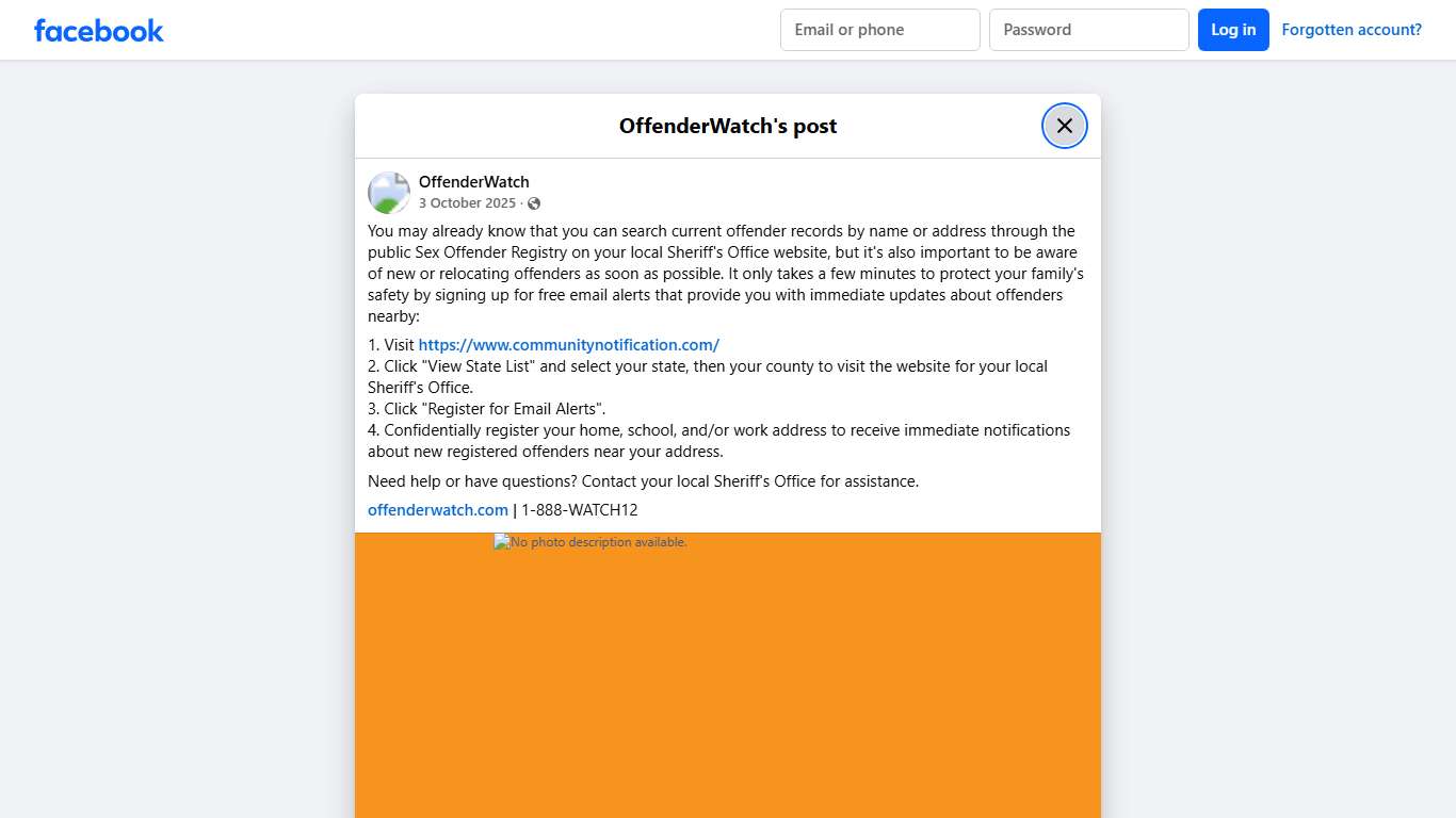OffenderWatch - You may already know that you can search... Facebook